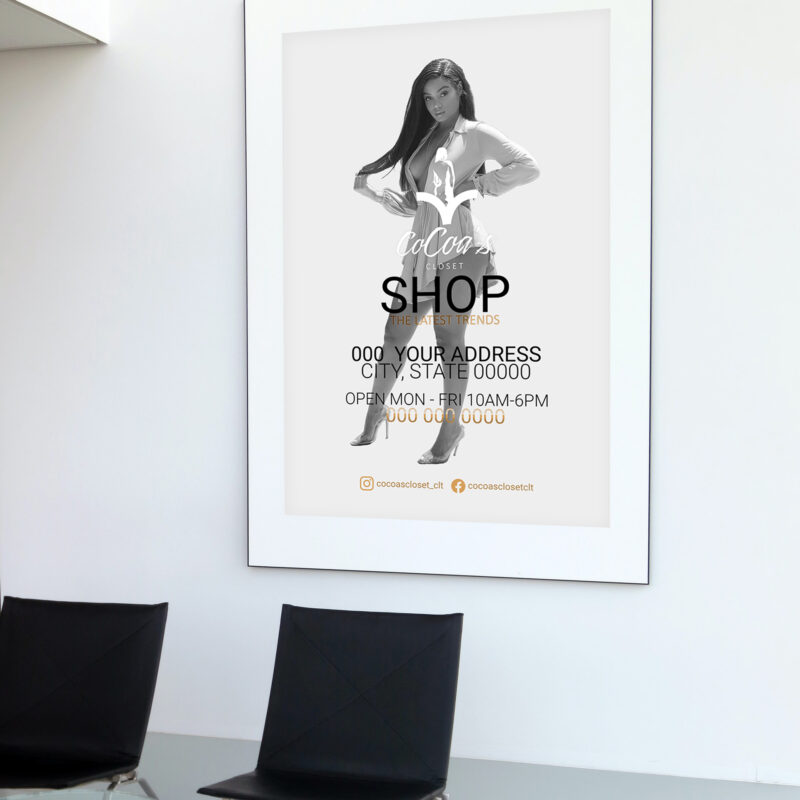 Cocoa’s Closet Flyer Ad (Black and White)